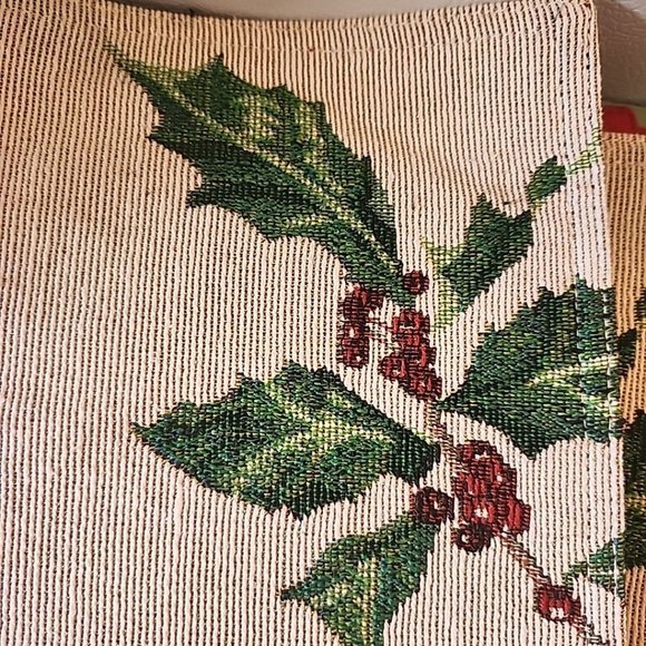 Set of 2 Fabric Christmas Placemats Poinsettia Tapestry-look - Picture 8 of 9